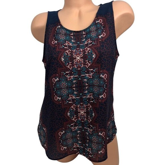 𝅺Sanctuary‎ Geometric Multicolor Printed Boho Tank Top Sleeveless Blouse Size M - Picture 1 of 6